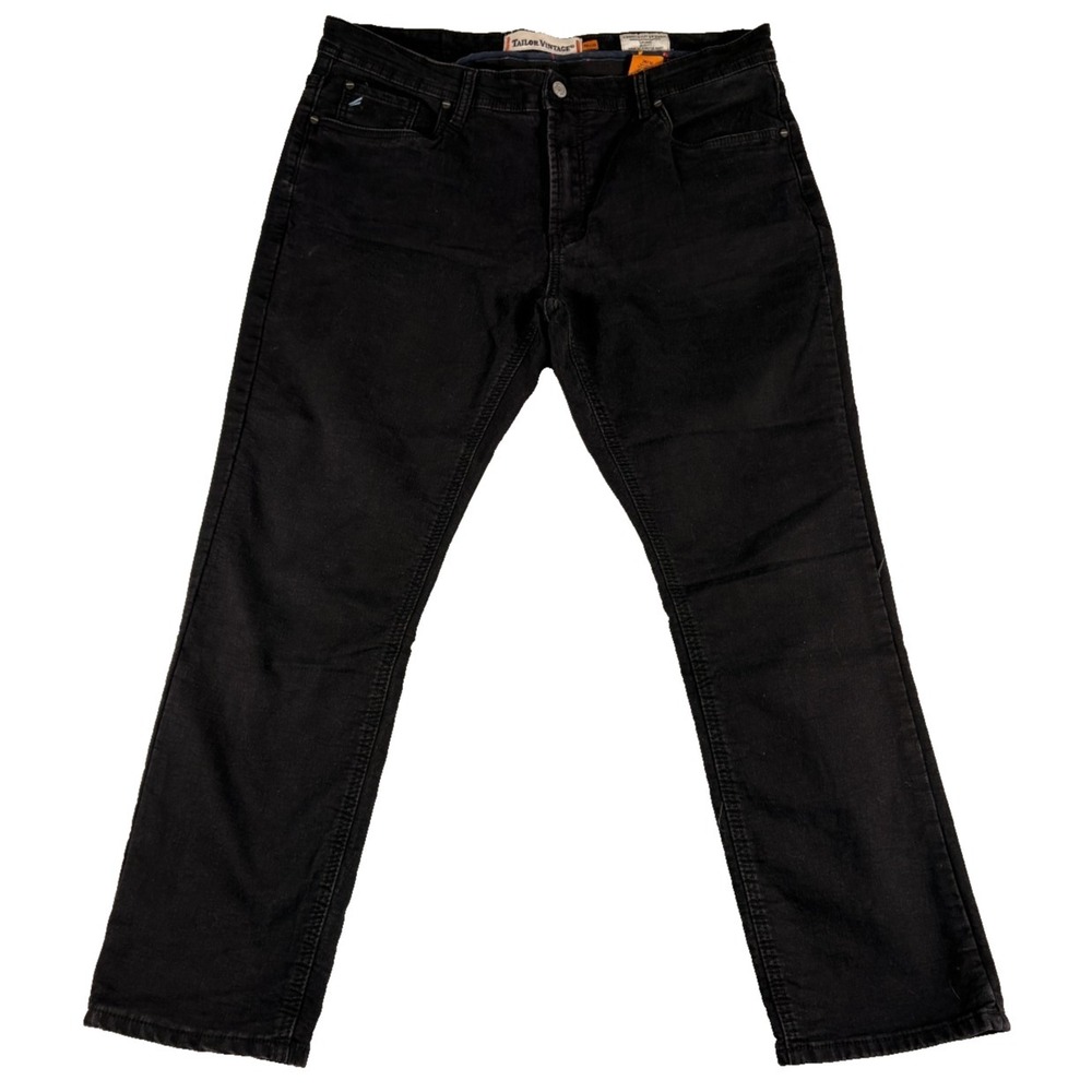 Tailor Vintage Canaan Slim Fit Straight Jeans Mens 38x30 (38x28.5) Black Denim